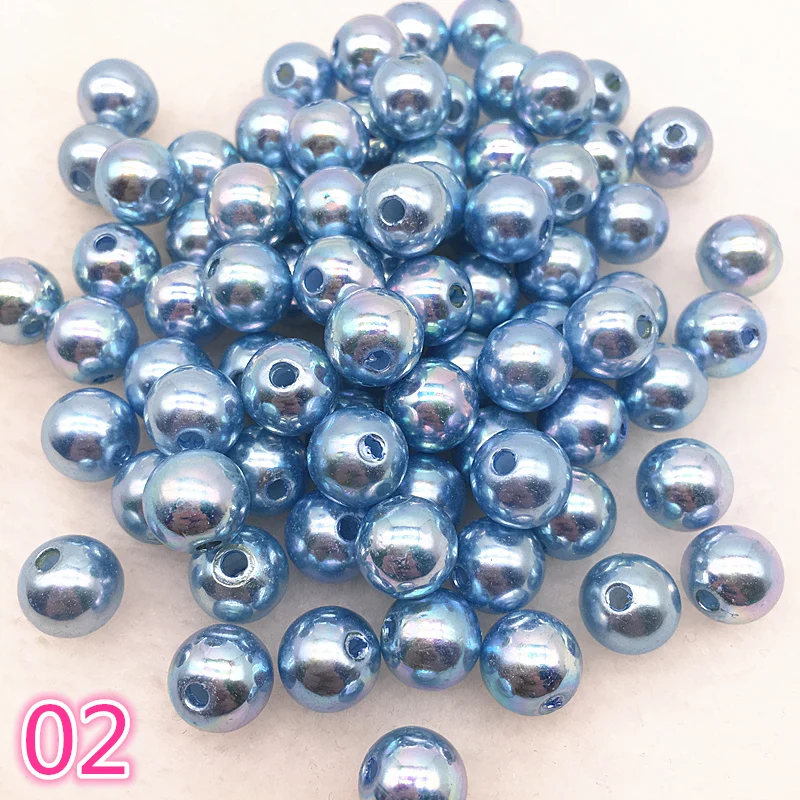 Новые 30 шт./лот 10 мм Смешанные блестящие AB круглые свободные разделительные пластиковые бусины для изготовления ювелирных изделий - Цвет: 02
