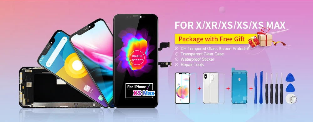 Amoled для iPhone X XR XS ЖК-сборка с рамкой Замена TFT/OLED дисплей ЖК-дигитайзер модуль 3D сенсорный экран с подарками