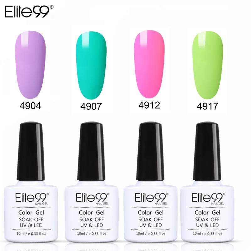 Elite99 10 мл Макарон Гель 4 шт./компл. лак для ногтей гель uv Vernis Гель-лак удаляющийся замачиванием Гель-лак для ногтей для укрепления Led Лак для ногтей искусства