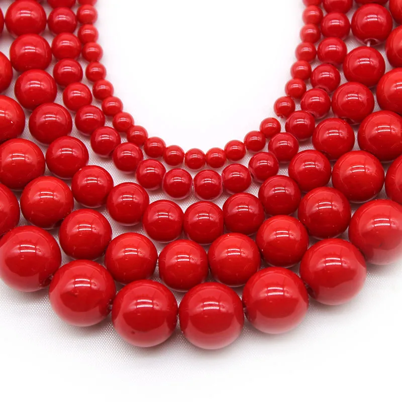 Бусины из искусственного кораллового Красного камня круглые бусины россыпью с