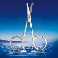 100 high quality 3 5 steel mini portable curved mustache safety nose trimmer remover ear tips hair scissor e8n6