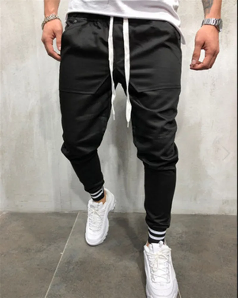 

Fashionable trendy men's loose casual pants tooling function threaded foot pants men's spot MJ0254