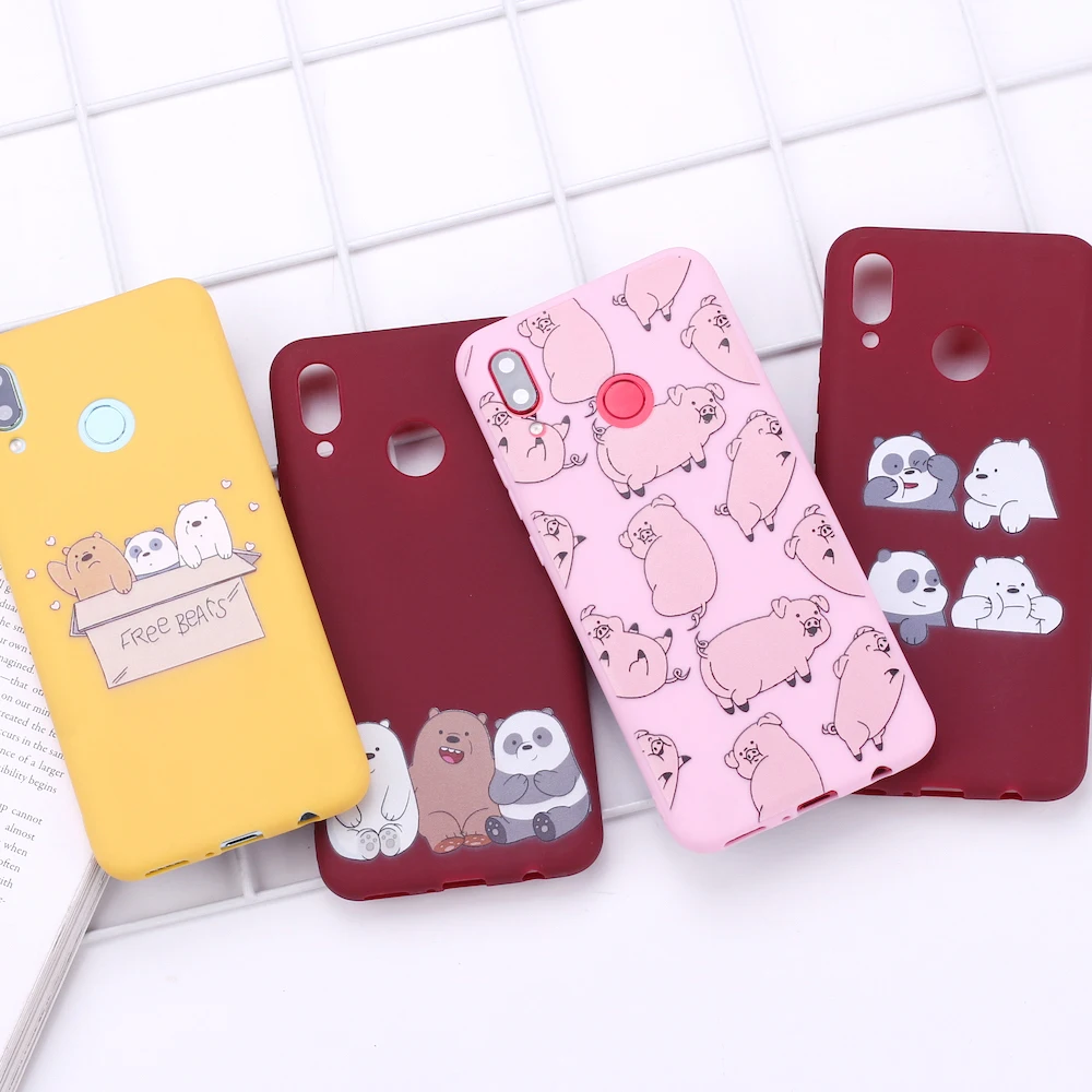 

For Samsung S8 S9 S10 S10e S20 Plus Note 8 9 10 Cartoon Bear Lover Silicone Phone Case Cover Capa Fundas