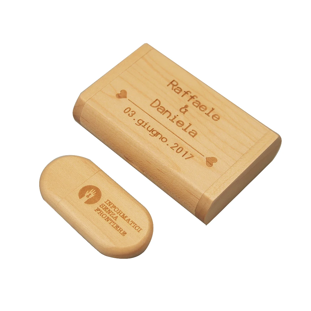 USB 2 0 креативный оригинальный клен деревянный Usb + коробка Флешка 4 ГБ 8 128 МБ 32 Гб 64