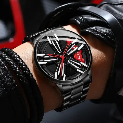 Часы с колесами 2022 для мужчин, ведущий бренд класса люкс, трендовые классные мужские часы для спортивных автомобилей, модные мужские кварце...
