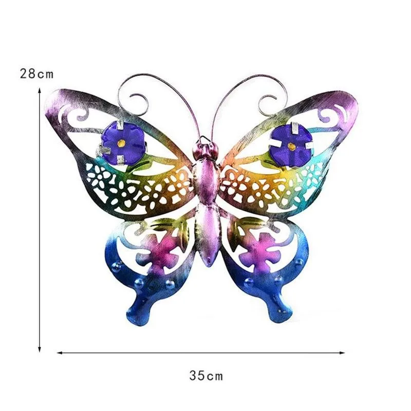

Fashion Painted 3D Butterfly Metal Wall Art Ornaments Animal Decor Decoration Home Butterfly Hanging Wall Cute Garden Art E5H6