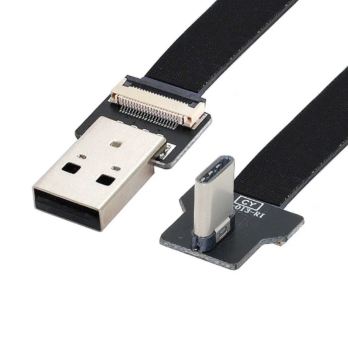 CY Xiwaid USB 2.0 Type-A Male to USB-C Type-C Data Плоский тонкий кабель FPC для FPV дисков и телефонов под