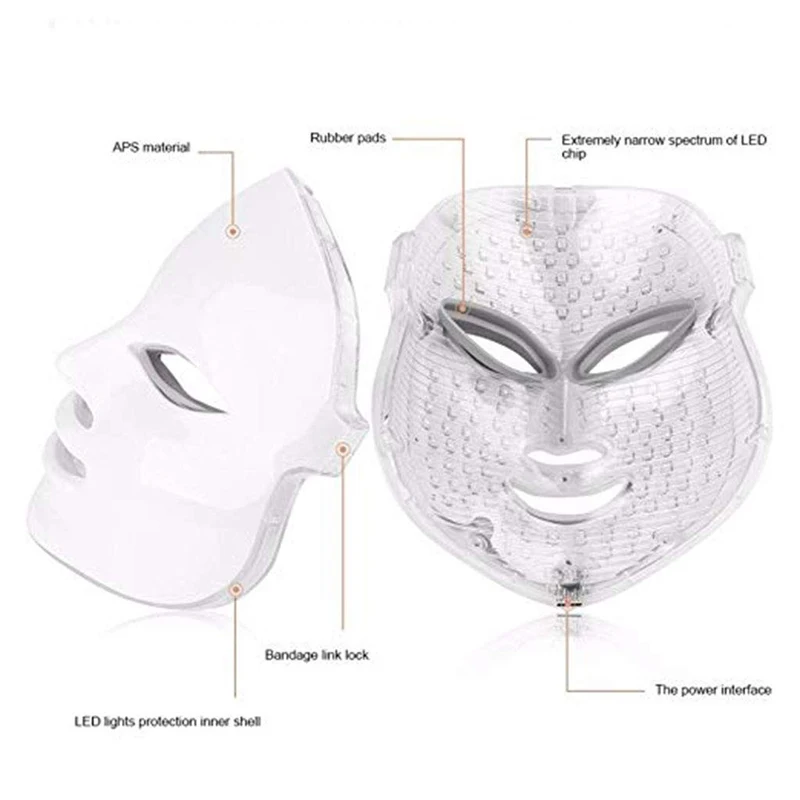 7 цветов светодиодный маска для лица Фотон светильник терапия здорового