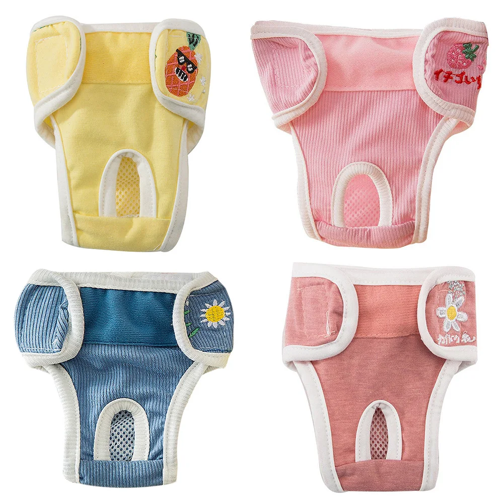 

Pet Dog Shorts Sanitary Physiological Pants Cute Fruit Print Diaper Dog Shorts Washable Female Dog Panties Underwear Briefs