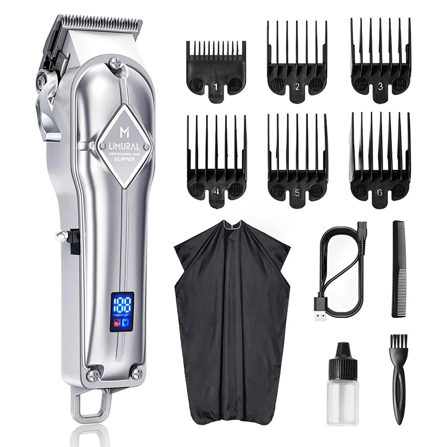 

Hair Clippers for Men Professional Cordless Clippers Hair Cutting Beard Trimmer Barbers Grooming Kit Rechargeable LED Display