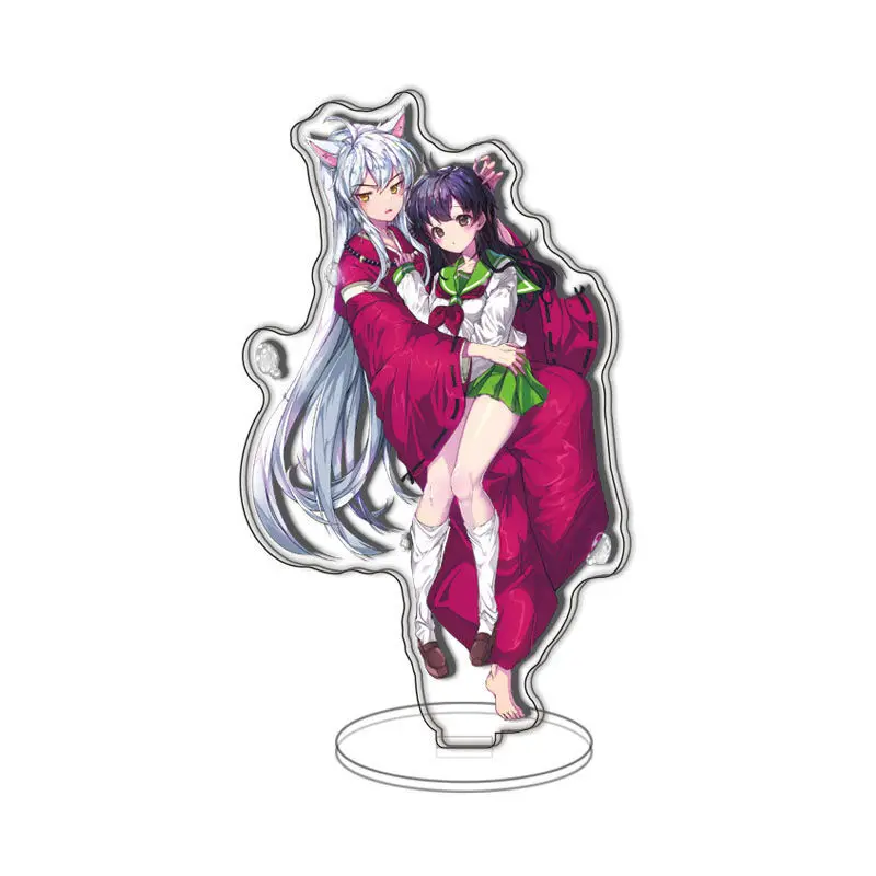 

Animation Inuyasha Acrylic Card Player Keychain Bracket Model Toy Higurashi Kagome Sesshoumaru Action Figure Double Sided Gift