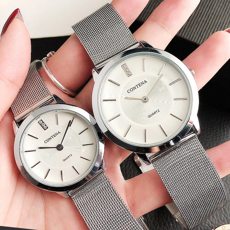 Montre Femme Relogio Feminino 2020 CONTENA Couple Watches for Men and Women Rose Gold Lovers Watch Pair Wriswatches Unisex Clock | Наручные