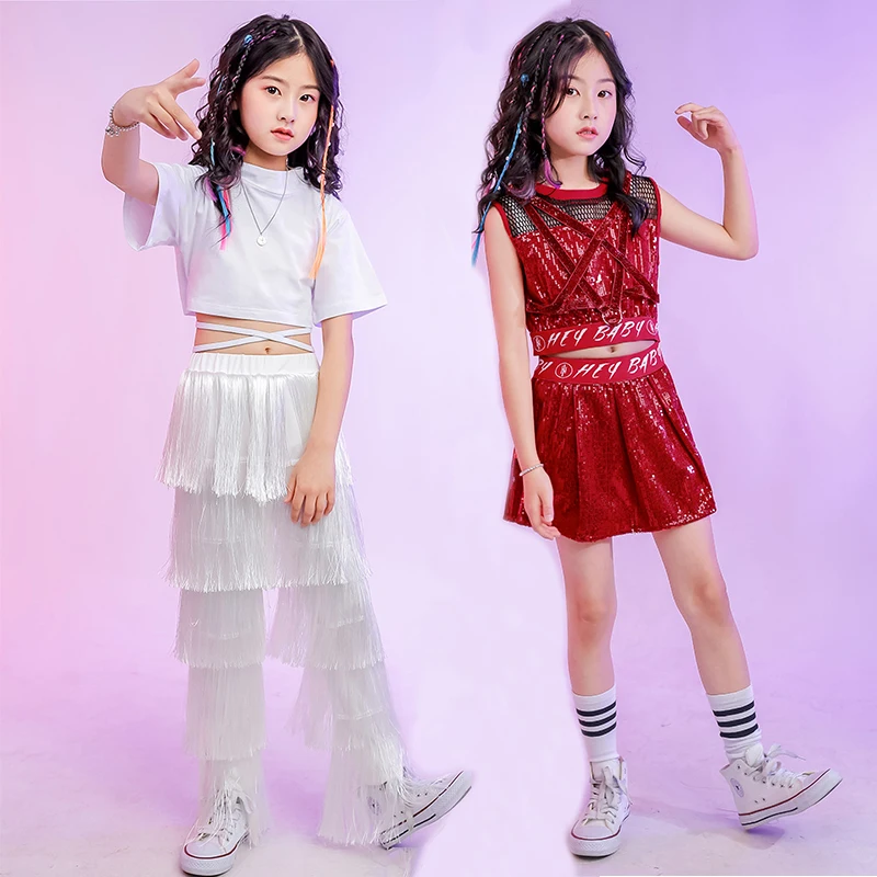 

Jazz Dance Costume Fashion Teenage Girls Clothes HipHop Rave Outfit Popular Street Wear Kids Stage Performance Clothing DCC420