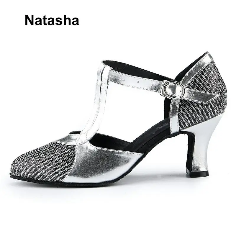 Черные и серебряные танцевальные туфли Natasha shrapnel ray Международная обувь для