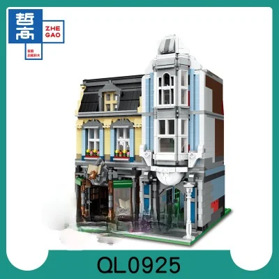 Zhegao QL0919-24 City Stree View Series угловой торговый центр старый паб строительный блок