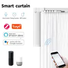 Мотор для занавесок Smart zigbee tuya smart life, работает с alexa ,Googlehome с дистанционным управлением, электрическая дорожка для занавесок, умный дом