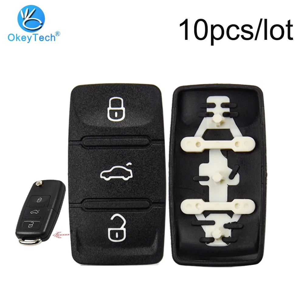 OkeyTech 10 шт./лот резиновый ключ Ремонт Pad 3 кнопки для VWw Golf T5 коробка с крышкой Passat