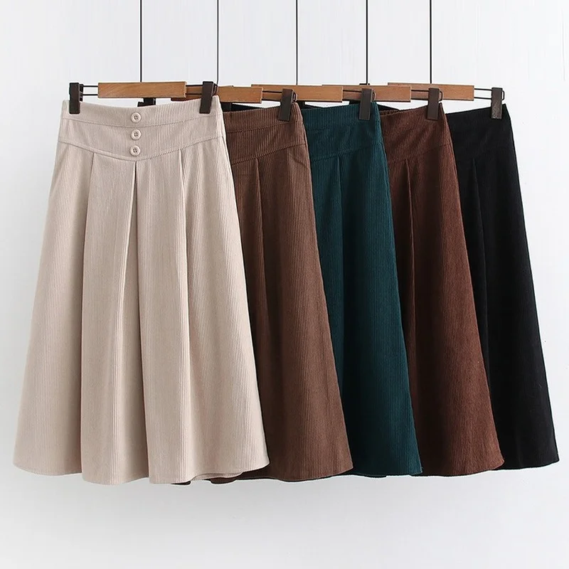 Новая облегающая Вельветовая повседневная юбка А-силуэта осенне-зимняя модная