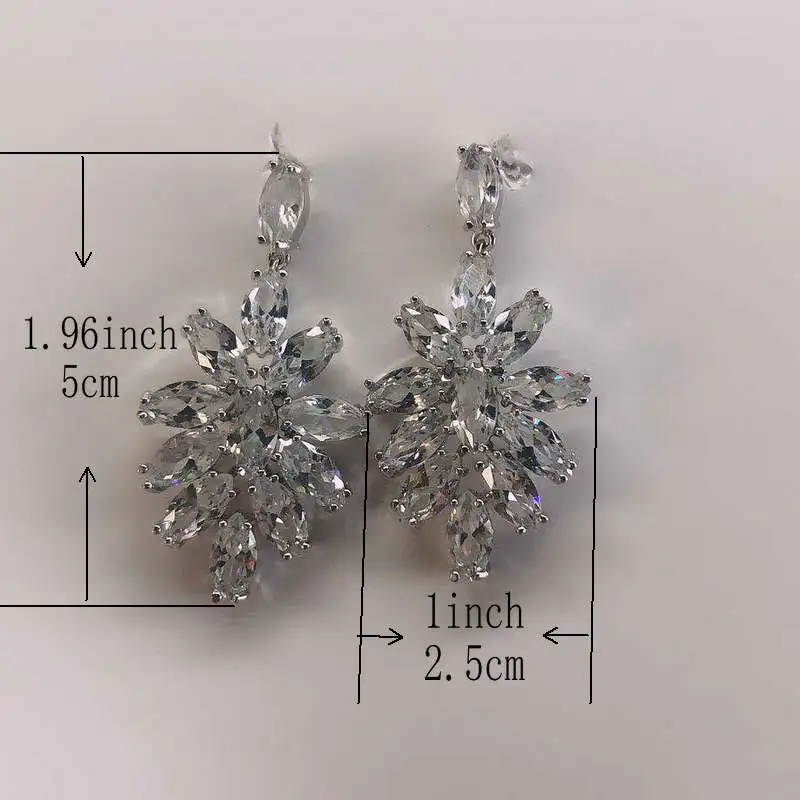 

trendy classic wedding bridal cz drop earring for women