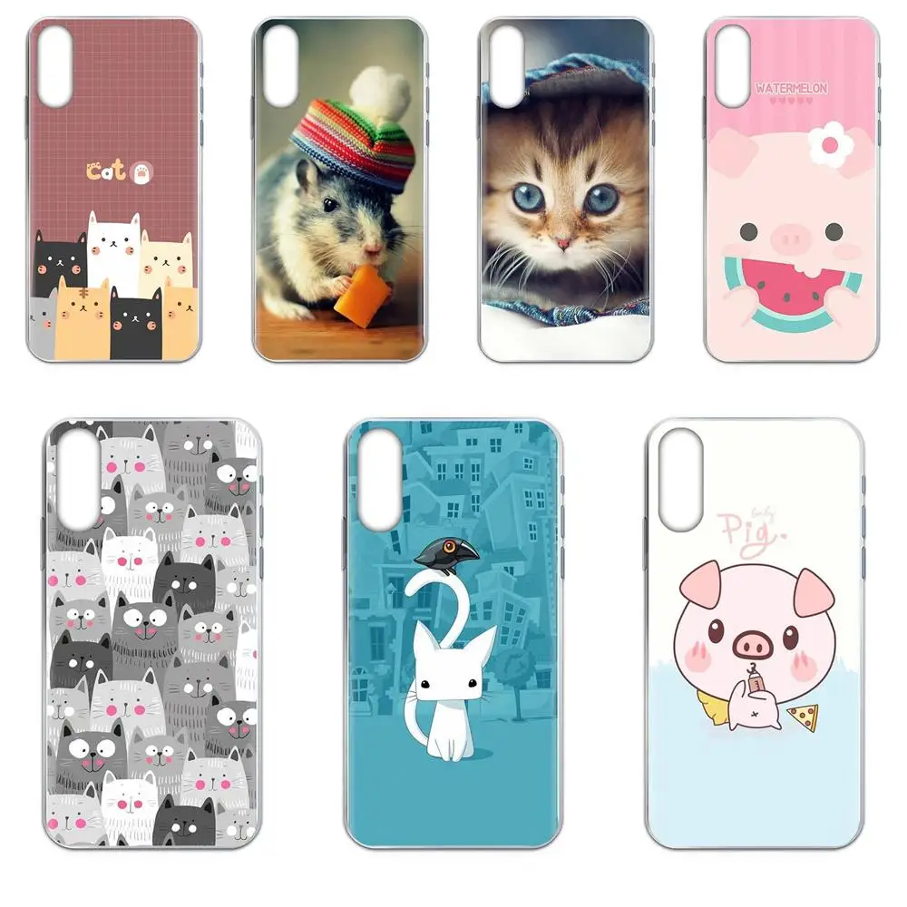С рисунком кота с принтом в виде милой мышки свинья кошки собаки для Huawei Nova 2 V20 Y3II