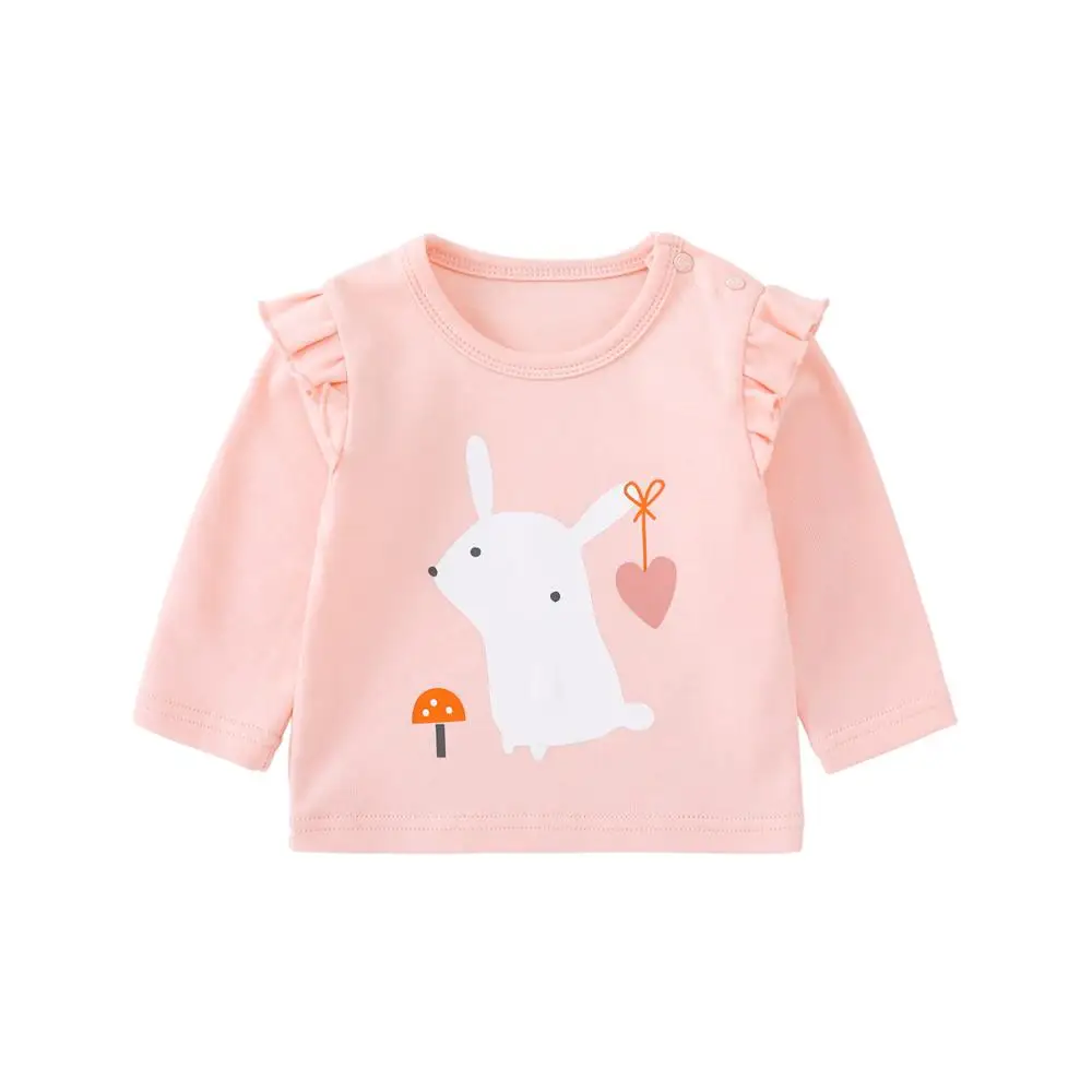 Детская футболка с изображением кролика Pureborn хлопковая дышащая блузка длинными