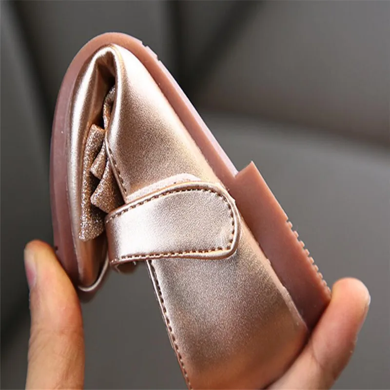 Обувь для девочек Вечерние черные туфли принцессы с бантом Школьная обувь mary jane