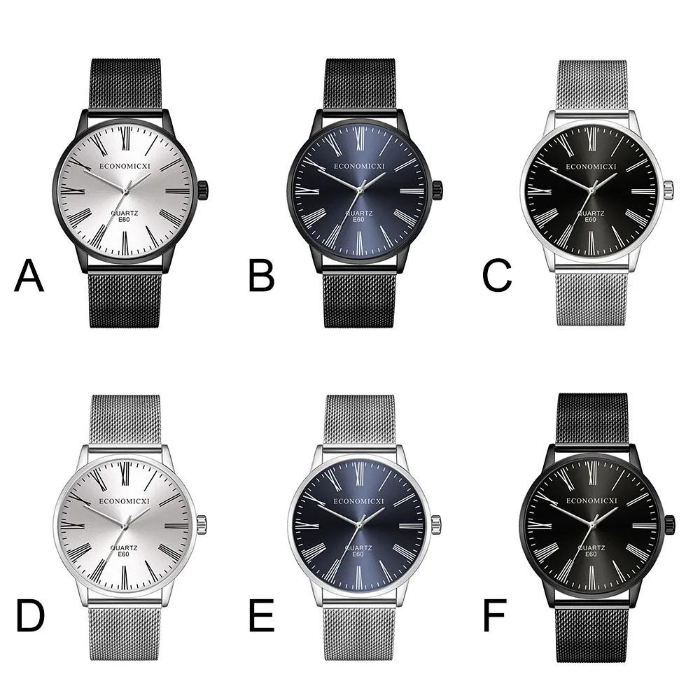 

Fashion Business Simple watch for men Stainless Steel Mesh Belt Roman Scale men quartz wristwatches Alloy Case watches relogio