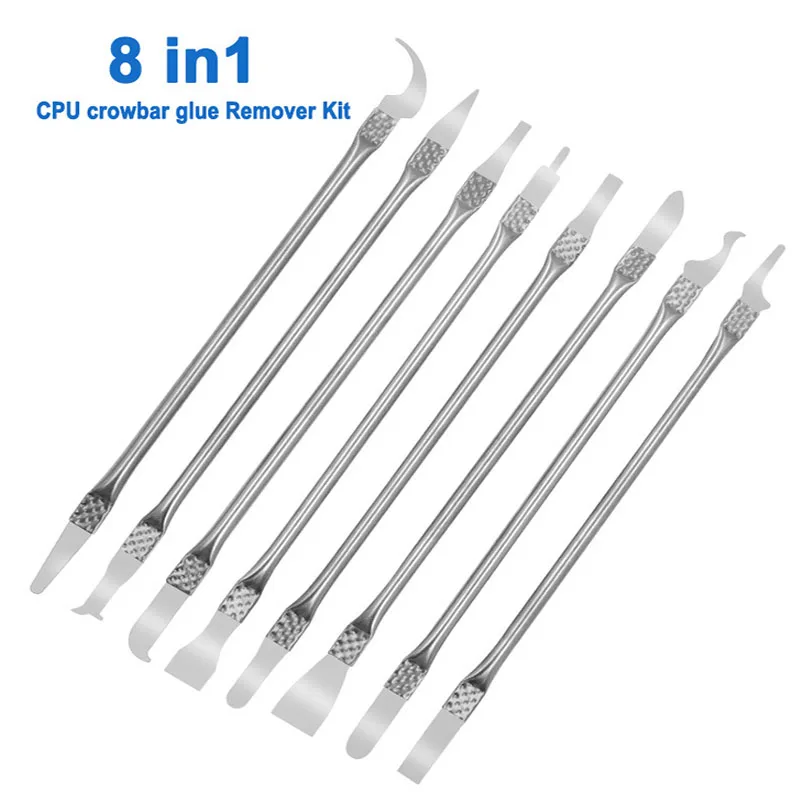

8 In1 Mobile Phone Tablet Notebook LCD Chip CPU Crowbar Glue Removal Knife Shell Removal Tool Kits Repair Glue Removal Knife
