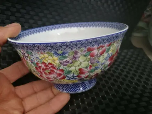 

Chinese old porcelain Pastel blue and white porcelain bowl FLOWER bowl