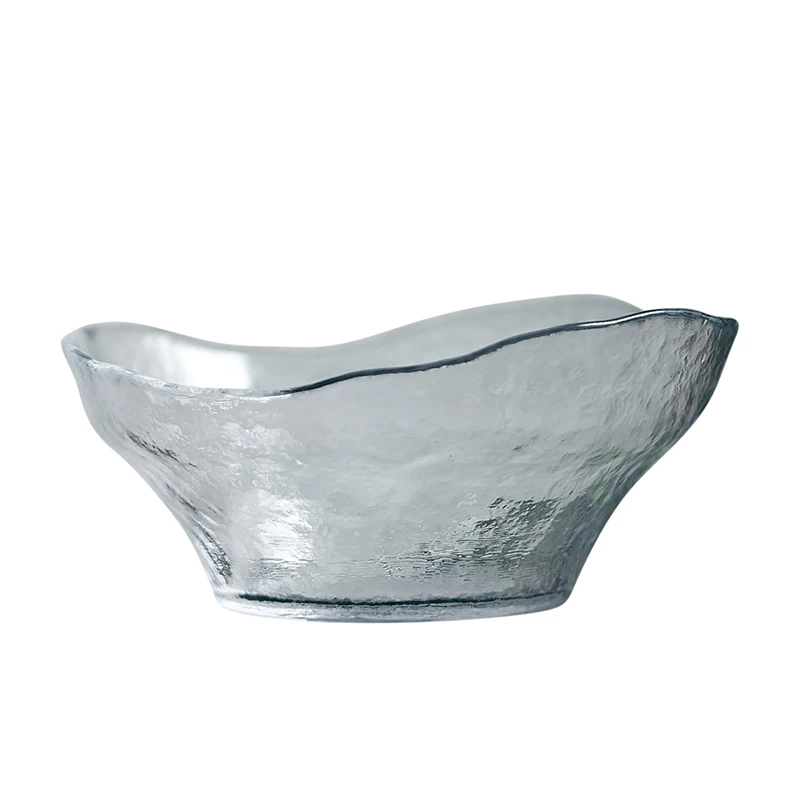 

Vegetable salad bowl Japanese fruit plate diet meal vegetarian irregular glass terrazzo texture handmadedecorative