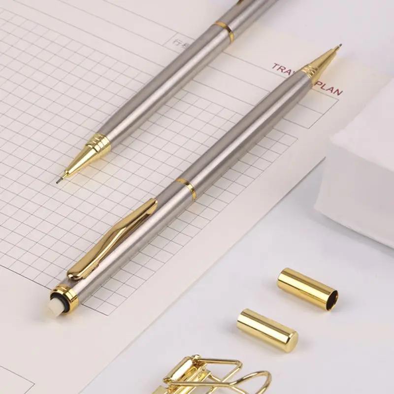 

CPDD 0.5mm Commercial Metal Ballpoint Pen Mechanical Pencil Automatic Pens Writing Drawing School Supplies Stationery