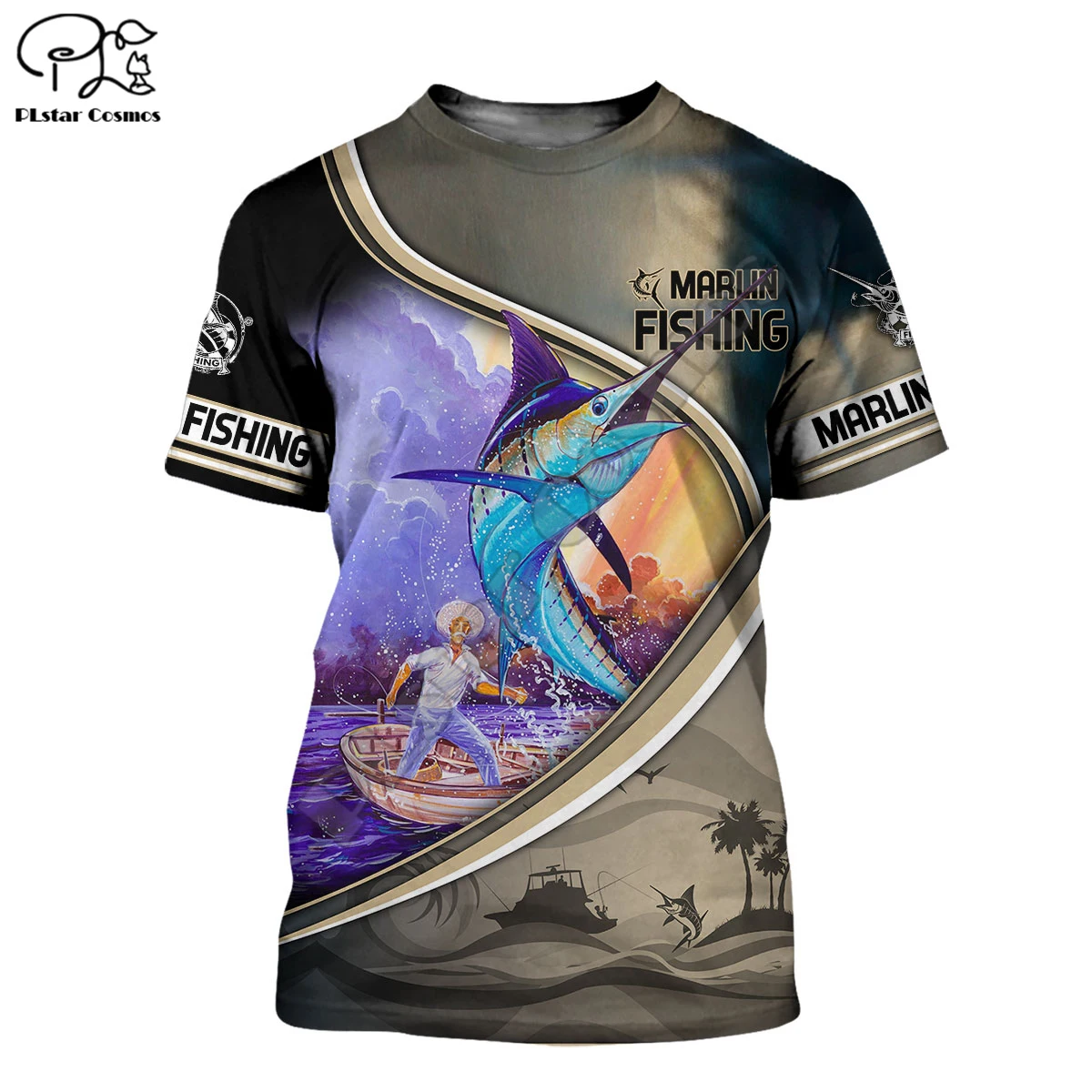 

PLstar Cosmos Marlin Fishing New Fashion Men/Women T-shirt 3d Fishing Print Designed Stylish Summer Tshirt Brand Tops Style-1