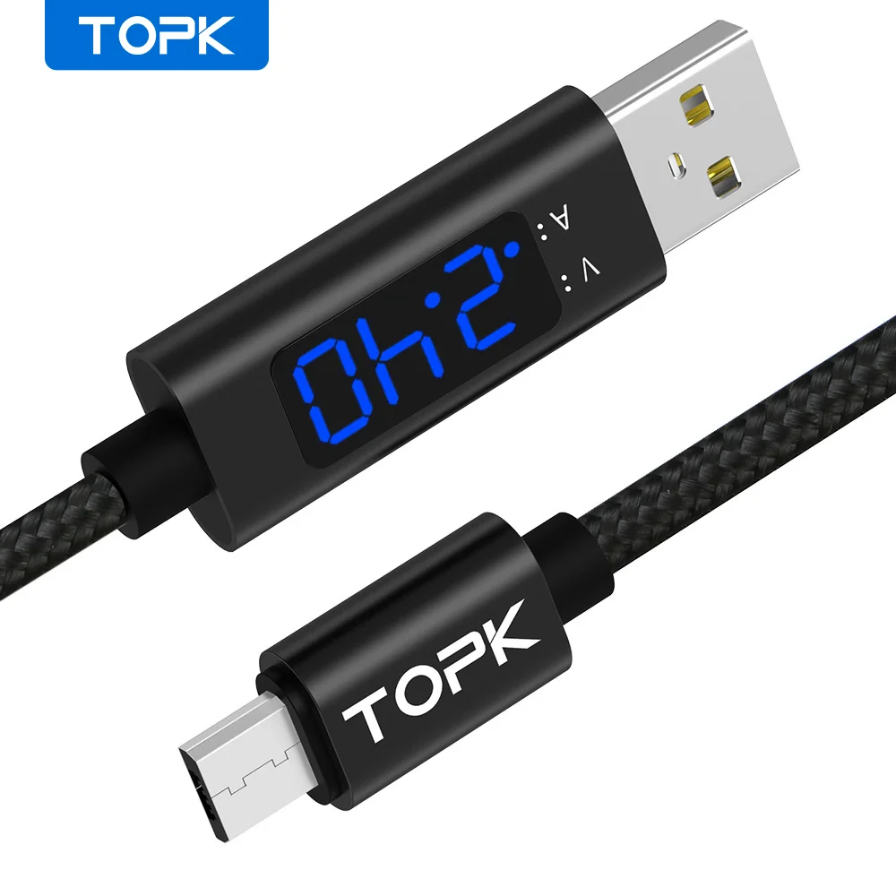 Кабель для зарядки TOPK AC27 USB Type A Micro нейлон черный/красный|nylon braided usb cable|cable forbraided cable