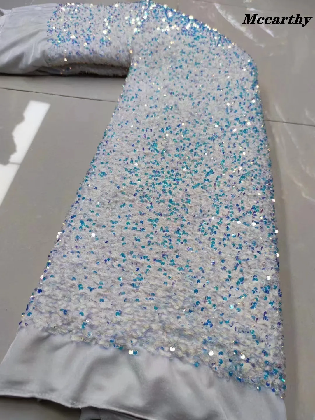 

New Velvet Sequins African Lace Fabrics 2021 Embroidered High Quality White Nigerian Velvet French Tulle Lace Fabric Lace