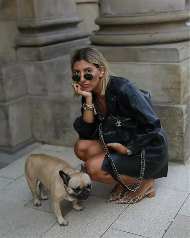 Женская Осенняя повседневная куртка свободное кожаное пальто с длинным рукавом