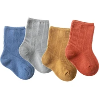3 pairs baby girl boy socks toddler cotton baby winter clothes accessories pure color combed cotton baby socks for autumn 2020