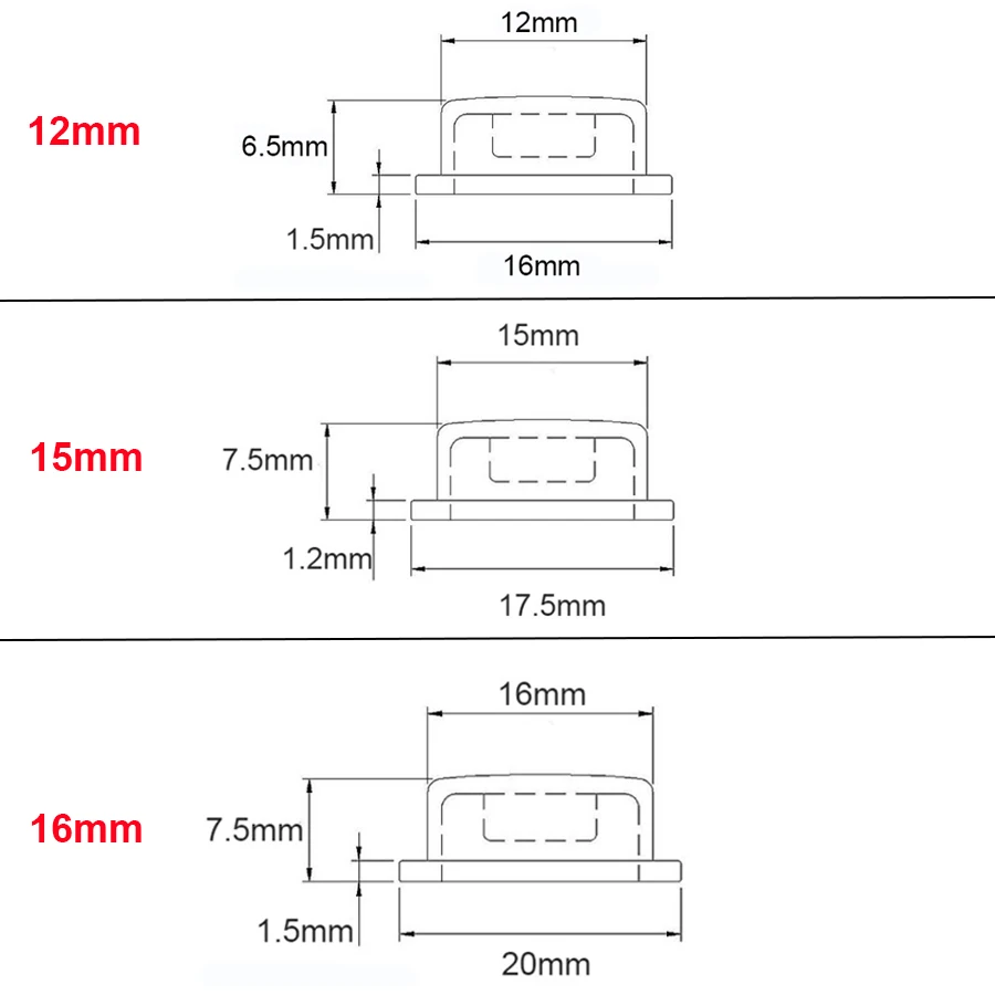 Силиконовая задняя крышка для светодиодного фонарика 10 шт. 12 мм/15 мм/16 мм | Лампы и