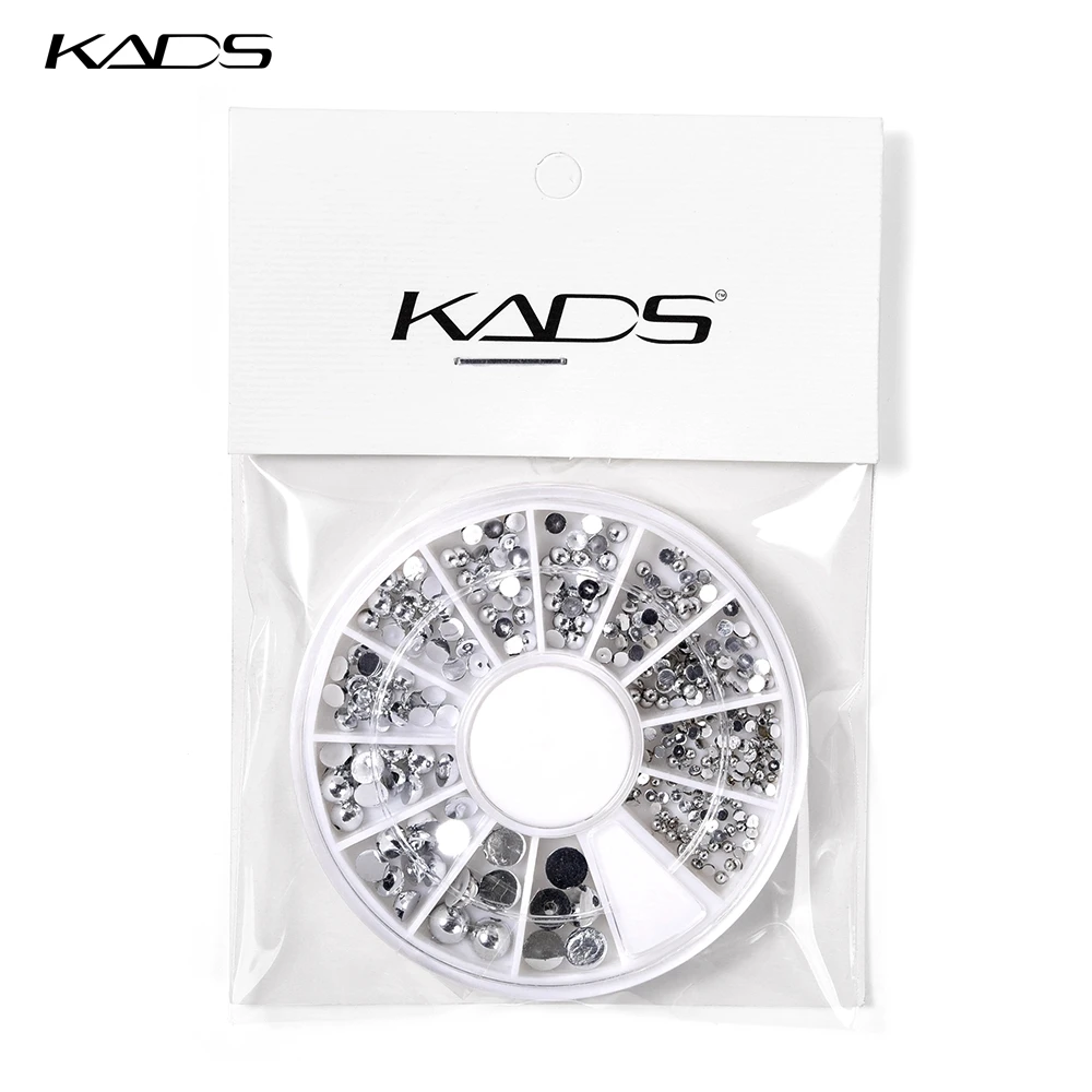 KADS Серебристые жемчужные стразы для ногтей круглые украшения аксессуары с