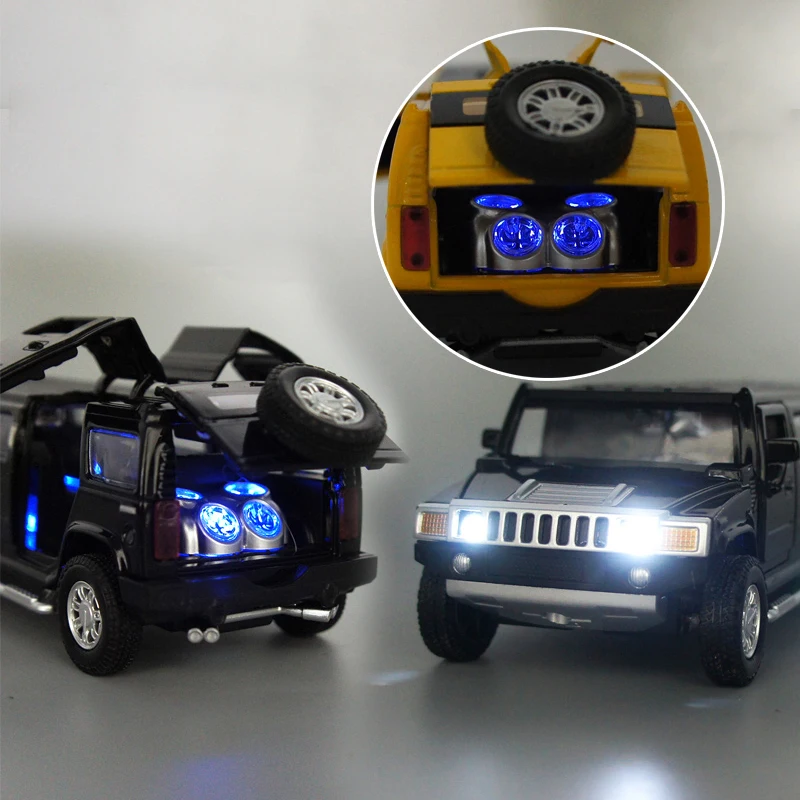 

Free shipping high simulation 1:32 alloy hummer limousine metal diecast car model pull back flashing musical kids toy vehicles