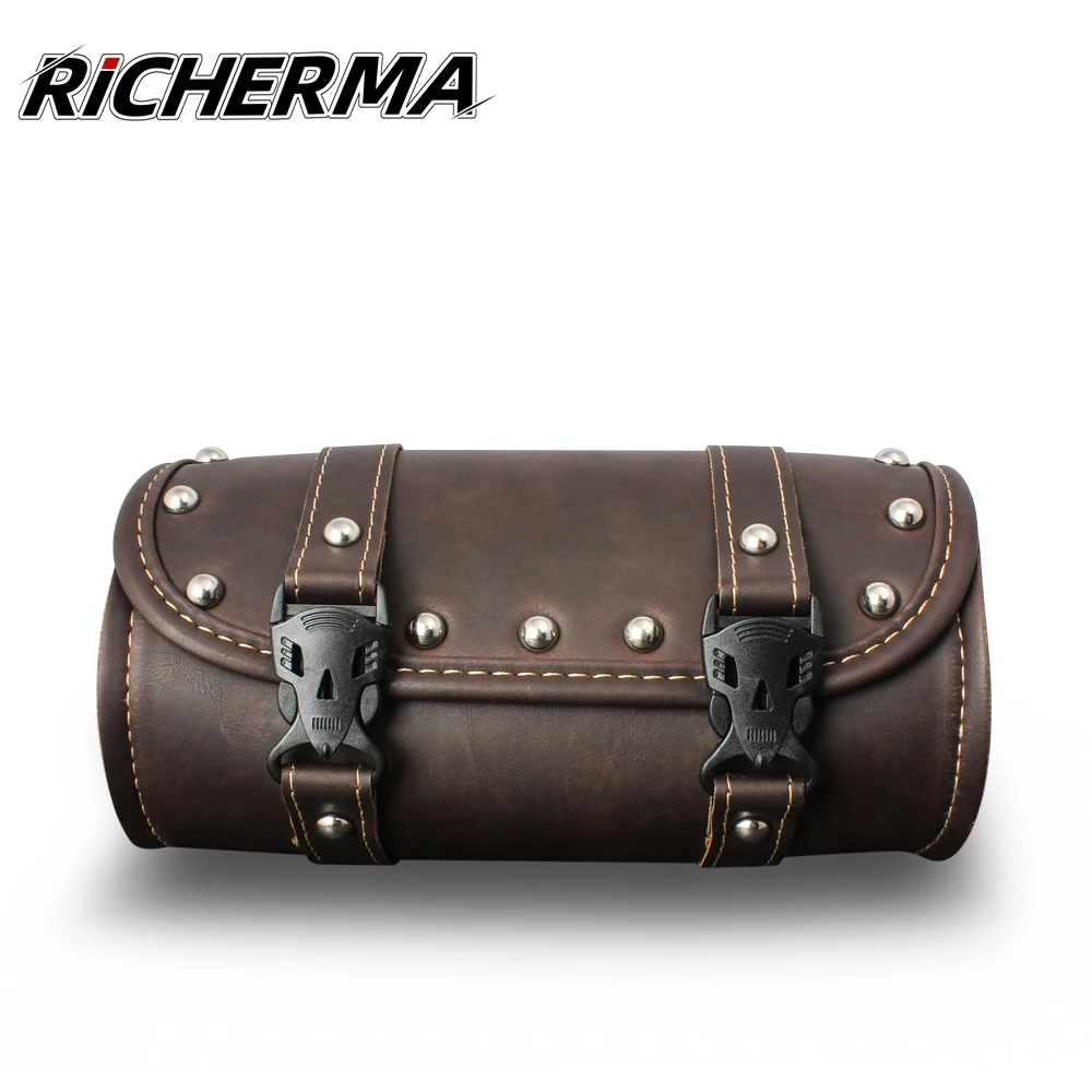 Винтажная Кожаная Мотоциклетная сумка прочная вместительная багажная коробка