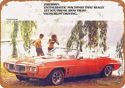 

Metal Sign - Pontiac Firebird Convertible - Vintage Decorative Tin Sign