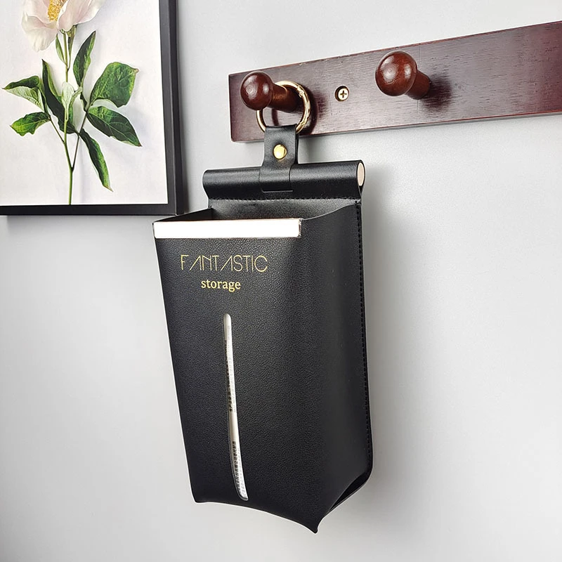

Creative Hanging Tissue Case Storage Box PU Leather Home Toilet Wall-mounted Holder Box Table Decoration Hangable Napkin Case