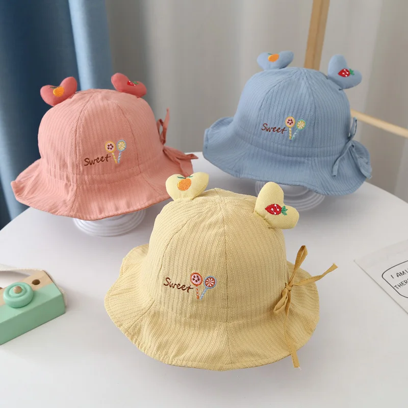 

Baby Hat spring and autumn thin summer baby girl sunshade hat girl lovely Fisherman Hat Baby Boy basin hat 2-4years old cap