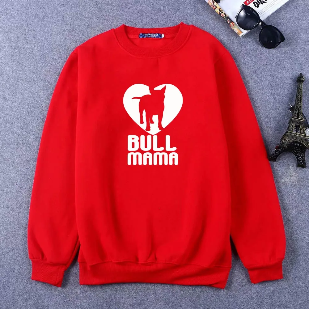red Свитшоты Бультерьера Bull Mama Plus бархатные толстовки Mujer Harajuku Толстовка Свободные женские повседневные спортивные толстовки с капюшоном S-3XL - Цвет: red