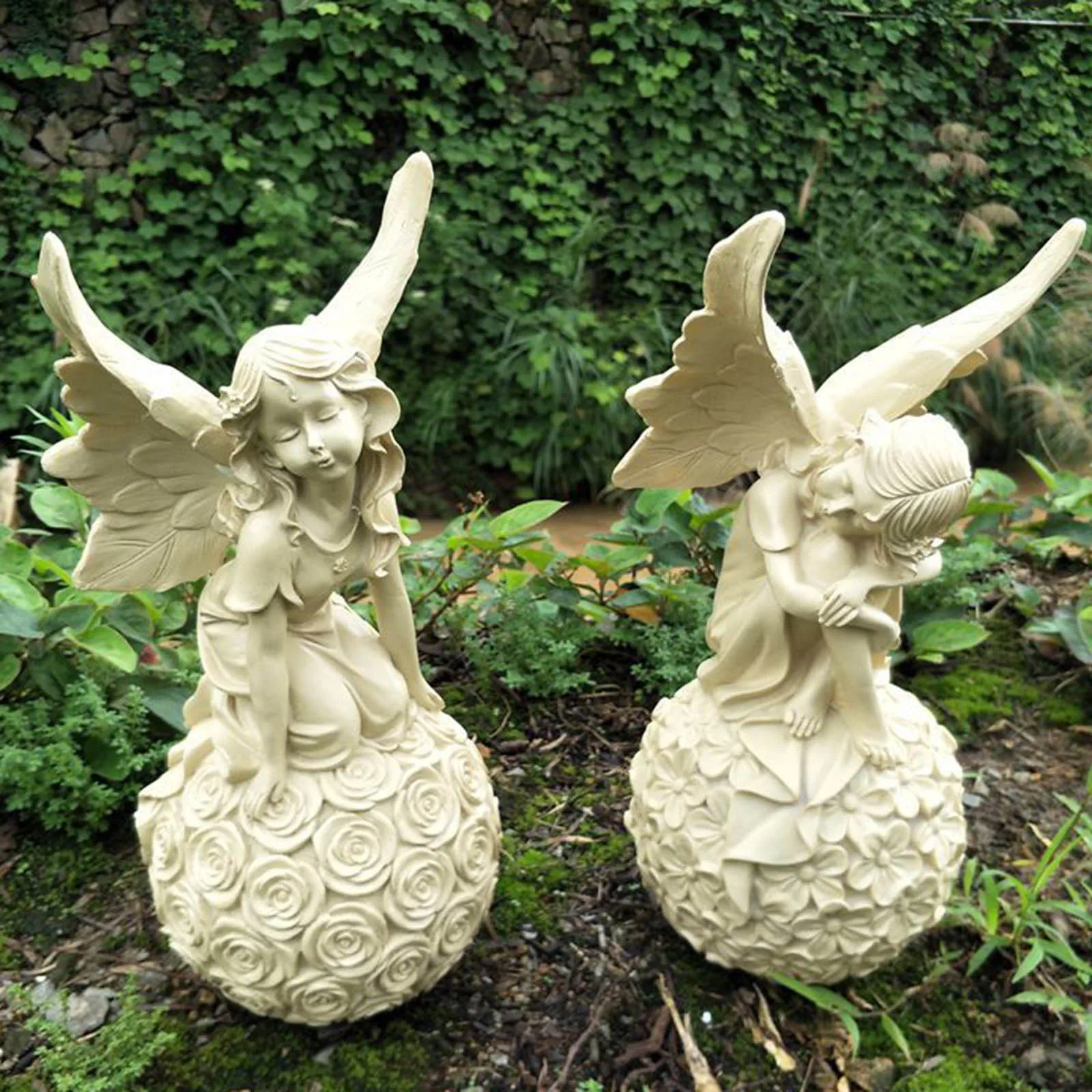 Статуя Святого ангела с цветами памятью и возвратом религиозные подарки