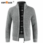 Covrlge осенне-зимний мужской свитер пальто из искусственного меха шерстяной свитер куртки на молнии вязаный плотный теплый повседневный трикотажный кардиган MWK028