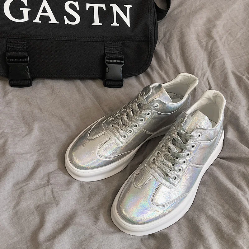 

Men White Safety Shoes Casual Fashion Lace Up Shoes Comfortable Night Club Party Sneakers Outdoor Zapatillas Chaussure Homme