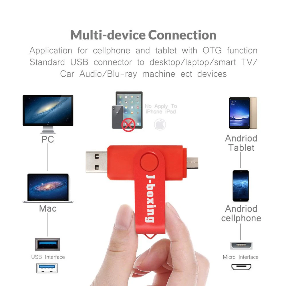 J-бокс OTG USB флеш-накопитель 64 ГБ 32 ГБ 16 ГБ металлический флеш-накопитель OTG флешки Micro USB карта памяти Cle USB 2,0 Флешка для huawei