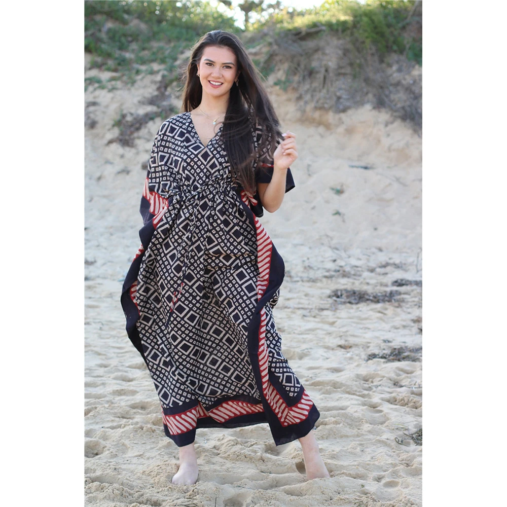 Женское пляжное платье накидка на бикини с принтом Повседневная пляжная туника