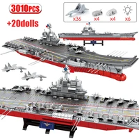 3010pcs ww2 police diy navy aircraft carriers building blocks city warship cruiser figures bricks toys for children